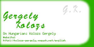 gergely kolozs business card